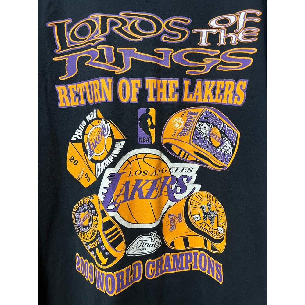 Lakers 2009 World Champions Shirt Mens XL Lords of the Rings Gildan Black NBA